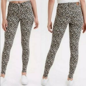 American Eagle, leopard print jeggings, size 10